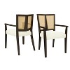 KWPZQEB Rattan Dining Chair With Arms, Farmhouse Side Chair with Upholstered, Kitchen Chairs with Vintage Rattan Backrest, Side Chair for Dining Room - 4 of 4