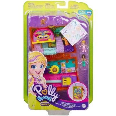 Polly Pocket Jungle Safari Compact, 2 Micro Dolls & Accessories