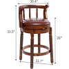 NicBex Bar Stools for Kitchen Island,Modern  Leather Counter Bar Stools with Wood Footrests,Bar Chairs for Dining Rooms,Kitchens Islands,Brown/Cream - 3 of 4