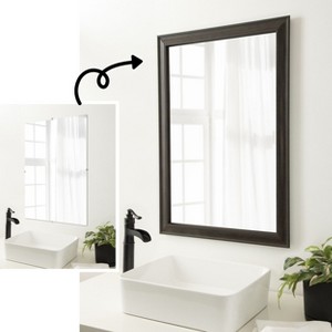 Amanti Art Mirror Makeover Bathroom Mirror Frame Border Kit - Fully Assembled Peel and Stick Frame - Mirror NOT Included - Shipwreck  Narrow Trim - 1 of 4