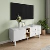 Farmhouse TV Stand for 60 Inch Television Stand, Entertainment Center with Open Shelf, Rustic Media Console TV Cabinet for Living Room, Gray - 3 of 4