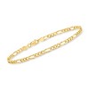 Ross-Simons Italian 3.5mm 18kt Gold Over Sterling Figaro-Link Anklet Size 10 - 3 of 4