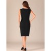 Allegra K Women's Scoop Neck Sleeveless Vintage Business Wedding Tank Dress - 3 of 4