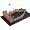 Pirate Ship Wooden Sandbox for Kids, Outdoor Sandpit with 2 Benches, Rotatable Canopy & Drainage Liner, Solid Fir Wood Construction - 4 of 4