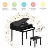 Infans 30-Key Classic Baby Grand Piano Toddler Toy Wood w/ Bench & Music Rack Black - 4 of 4