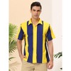 Lars Amadeus Men's Beach Striped Short Sleeve Hawaiian Color Block Button Shirts - 2 of 4