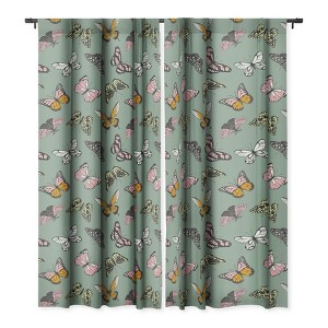 Emanuela Carratoni Wild Butterflies Set of 2 Panel Blackout Window Curtain - Deny Designs - 1 of 4