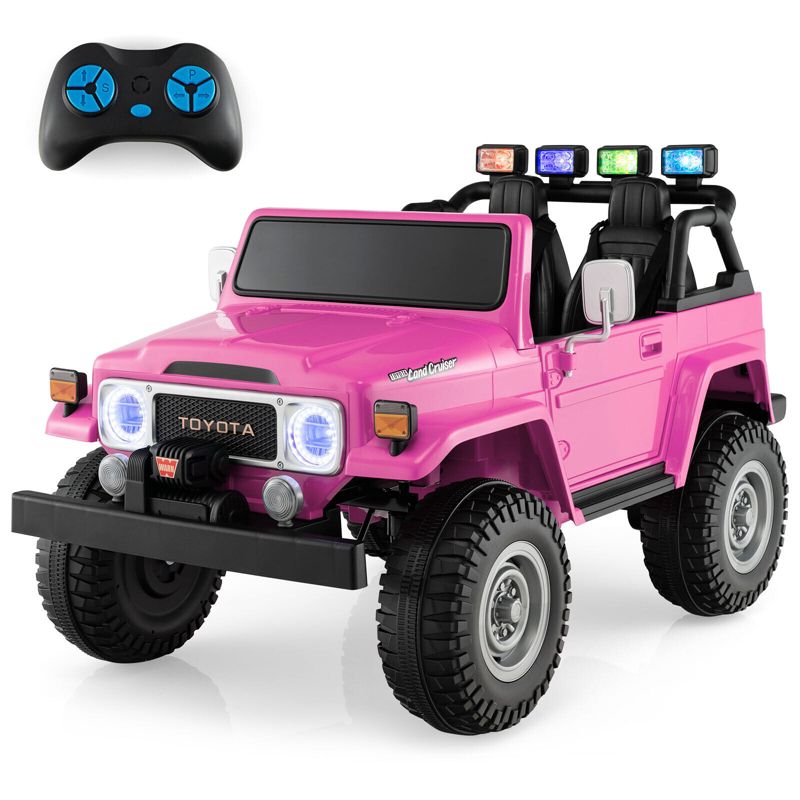 Costway 2 Seater Ride On Truck Car 12V Licensed Toyota FJ40 RC w/ Laser Light & Music, 1 of 13