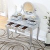 AZL1 Life Concept Vanity Table with Adjustable Mirror 5 Drawers and Stool Set Easy Assembly for Bedroom Organization, Silver, 35.5"*22.4"*13" - 2 of 4