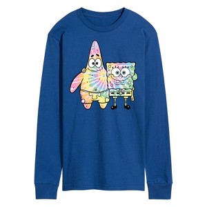 Men's - SpongeBob SquarePants - SpongeBob & Patrick Tie Dye Long Sleeve Graphic T-Shirt - 1 of 4