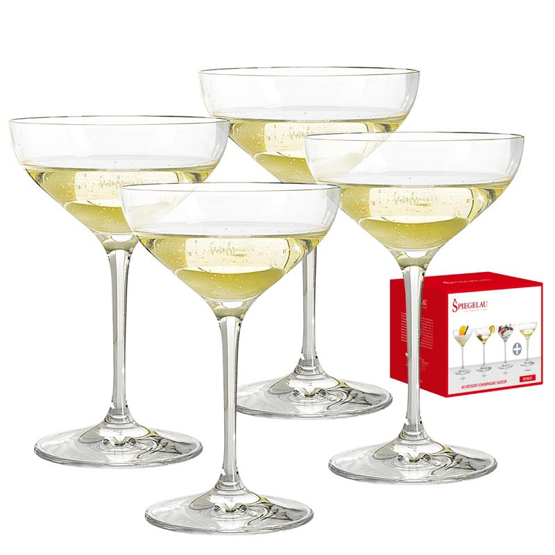 Spiegelau Dessert Glasses Set of 4 - Crystal, Modern Dessert or Champagne Glassware, Dishwasher Safe, Champagne Saucer Glass Gift Set - 8.8 oz, Clear, 1 of 6
