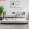 Bedroom Daybed with Trundle, Twin Bed Frame w/ Sturdy Metal Foldable Trundle Bed, Trundle Bed Twin w/Stylish Headboard - 2 of 4