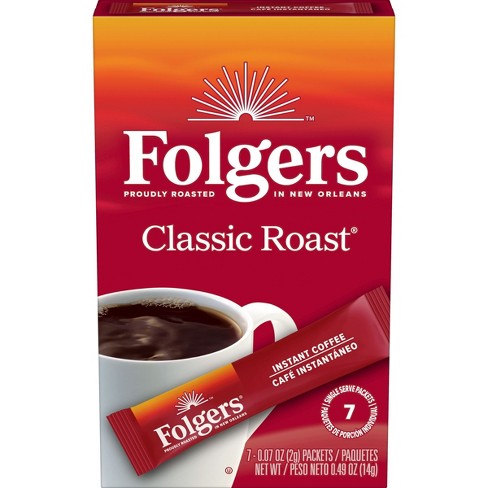 Folgers Classic Roast Box of Instant Medium Roast Coffee Packets - 7ct/0.07oz - image 1 of 4
