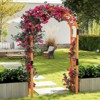 Tangkula 7.7 FT Garden Arch Wooden Arbor Outdoor Wood Trellis for Climbing Plants - 2 of 4