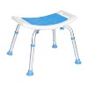 Flash Furniture HERCULES Padded Shower Stool with Adjustable Height, Non-Slip Feet and Seat Pad in White/Blue - 3 of 4