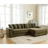 TiramisuBest Oversized Corduroy L-Shaped Sofa, Right Chaise Corner Couch with Armrests & 8 Throw Pillows, Black - 3 of 4