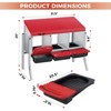 Chicken Nesting Box, 3 Compartment Roll Away Design for High-Volume Egg Collection and Easy Wall Mounting with Metal Legs - 2 of 4