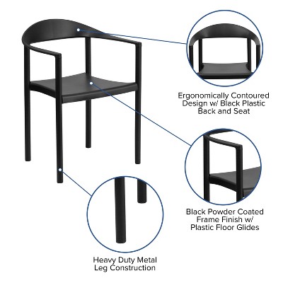 ErgoStack 1000 lb Capacity Black Metal & Plastic Dining Chair