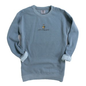 Simply Sage Market Embroidered Just A Cozy Goose Garment Dyed Sweatshirt - 1 of 4
