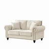 63" Modern 2-Seater Chenille Sofa with Rolled Arms, Wood Legs & Nailhead Trim - 4 of 4