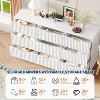 Modern Fluted 8/9-Drawer Dresser, Dresser for Bedroom Chest of Drawers, Storage Organizer for Living Room Hallway Entryway, Wood Color/Black/White - 4 of 4