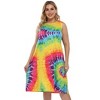 Coolmee Womens Summer Plus Size Midi Dress Loose Round Neck Sleeveless Sundresses - 2 of 4