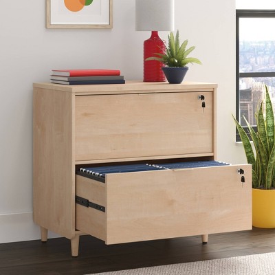 Natural Maple 2-Drawer Lockable Lateral File Cabinet