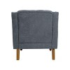VYNXARIA Grey Accent Chair with Footrest - Elegant Tufted Armchair for Any Space - 3 of 4