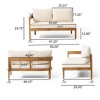 Christopher Knight Home Corwin 4-Seater Rustic Outdoor Acacia Sectional Sofa with Cushions - 3 of 4