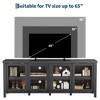TV Stand for 65 Inch, Entertainment Center with Storage Cabinet and 4 Sliding Glass Doors, Modern Media TV Console Table for Living Room, Bedroom - 3 of 4