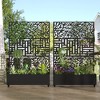 SpassWay 72"H Metal Planter Box with Trellis Raised Garden Bed with Arbor Privacy Screen with Wheels - 3 of 4