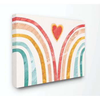 Stupell Industries Kids Paper Collage Rainbow Heart Design