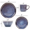 Elanze Designs Reactive Glaze Ceramic Stoneware Dinnerware 16 Piece Set - Service for 4, Purple Ombre Blue - 4 of 4