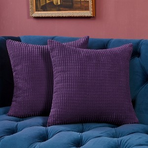 Deconovo Corduroy Decorative Throw Pillow Covers, 2-Pack, OEKO-TEX, Zippered - 1 of 4