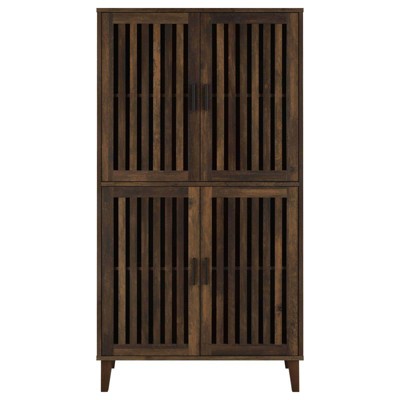 Elouise Tall Brown Wood Office Cabinet with Adjustable Shelving
