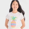 Girls' Short Sleeve Pineapple Graphic T-Shirt - Cat & Jack™ Cream - 2 of 4