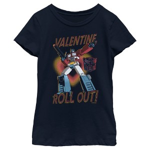 Girl's Transformers Optimus Prime Valentine Roll Out! T-Shirt - 1 of 4
