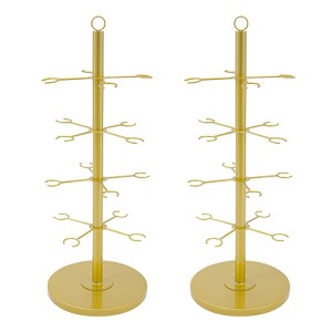 YIYIBYUS 2Pcs Wine Glass Display Stand, Champagne Tower, 4 Tier Cocktail Tree Stand - 1 of 4
