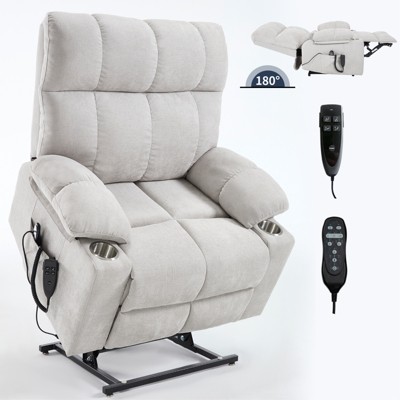 TiramisuBest Lift Recliner Chair Heat Massage Dual Motor Infinite Position Up to 350 LBS Large Electric Power Lift Recliners with Power-Remo