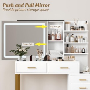 Vanity Desk with Mirror, Makeup Vanity Desk Charging Station - 1 of 4