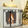 Tangkula 3-Panel Fireplace Screen Decoration Cover Baby Child Pets Safty Folded Fire Doors - 2 of 4