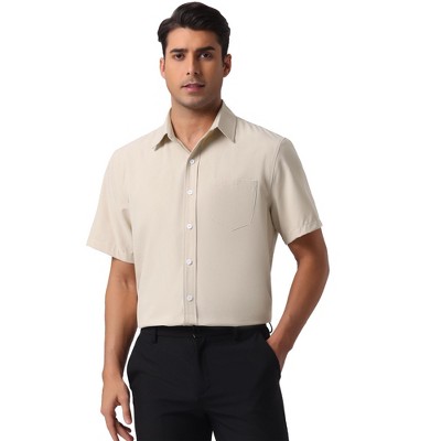INSPIRE CHIC Men's Short Sleeve Button Down Casual Summer Hawaiian Beach Linen Shirts