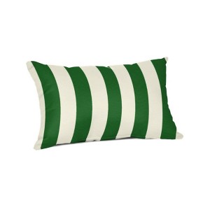 Casual Cushion Stripe Sunbrella Fabric 1-Piece Indoor/Outdoor Lumbar Pillow, 19"W x 12"L - 1 of 4