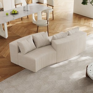 KWPZQEB Curved Sectional Sofa, Symmetrical Modular Semi Circular Sofa with Pillows, Corduroy Corner Sofa for Living Room, No Assembly Needed - 1 of 4