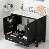 Mshliw 24" Wall Mounted Bathroom Vanity with Sink, 2 Drawers, Gold Handles, Modern Floating Cabinet for Small Bathrooms - 2 of 4