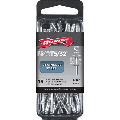 Arrow RMST5/32 5/32-inch Medium Stainless Steel Rivets, 15ct : Target