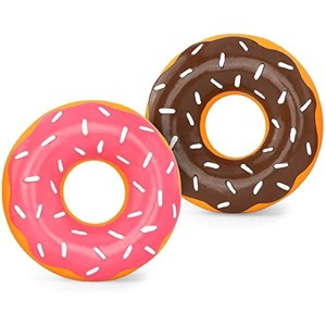 ZippyPaws Latex Donutz - Dog Chew Toy, Durable Latex Rubber Chew Ring Toy, Puppy Teething Toys - Chocolate & Strawberry, 2 Pack - 1 of 1