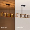 LLHZSY Farmhouse Wood LED Linear Chandeliers Rectangle Pendant Light - W39.4" - 4 of 4