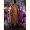 Lars Amadeus Men's Vintage Lapel Gothic PU Faux Leather Trench Coat - 3 of 4