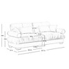 Large Velvet 2-Seater Sofa with Bolster Armrests, Deep Cloud Seat, Waist & Throw Pillows for Living Room, Loft, Bedroom - 4 of 4